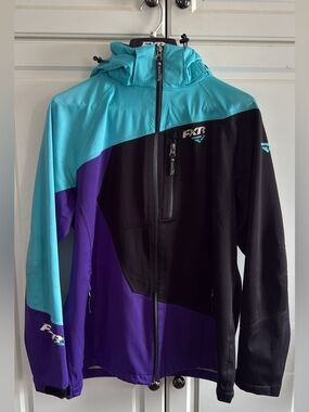 FXR Women’s Edge Lite Trilaminate Colorblock Jacket in Teal, Purple & Black